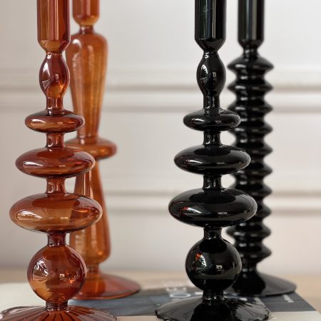 Glass candle holders