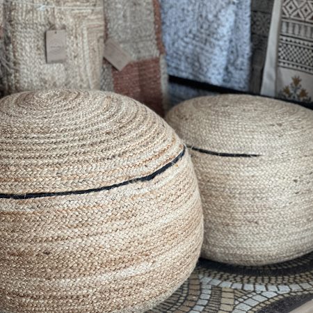 Round Jute ottoman
